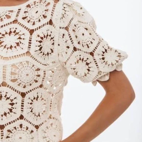 BRAND NEW CATO CREAM CROCHET BEAUTIFUL TOP SIZE LARGE! - Picture 1 of 2